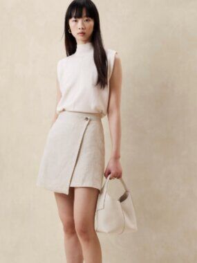 Banana Republic Lina Linen Mini Skirt - 6 Tall